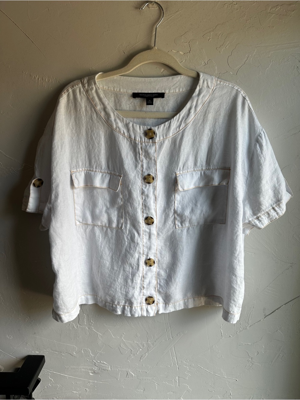100% Linen Button Front Shirt Overshirt Coastal Old Money Minimalist Capsule XL